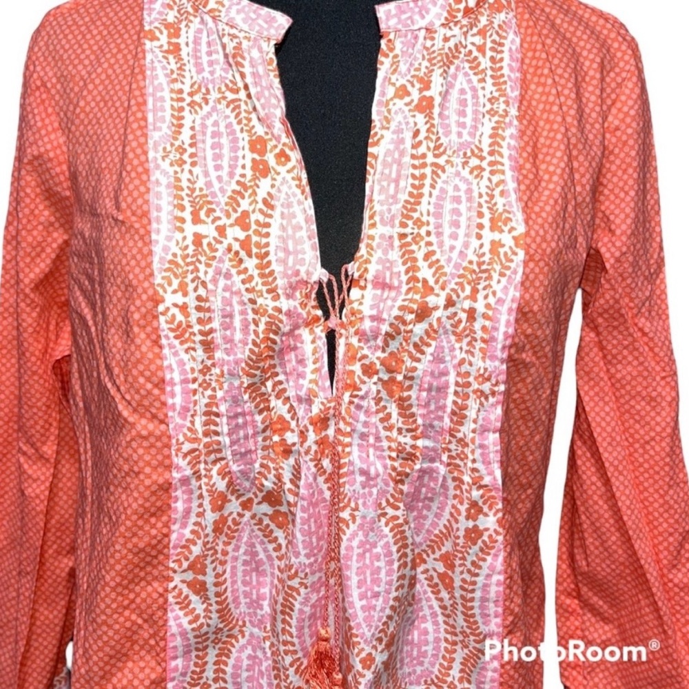J. Crew Coral Tunic Top Blouse - Picture 2 of 3